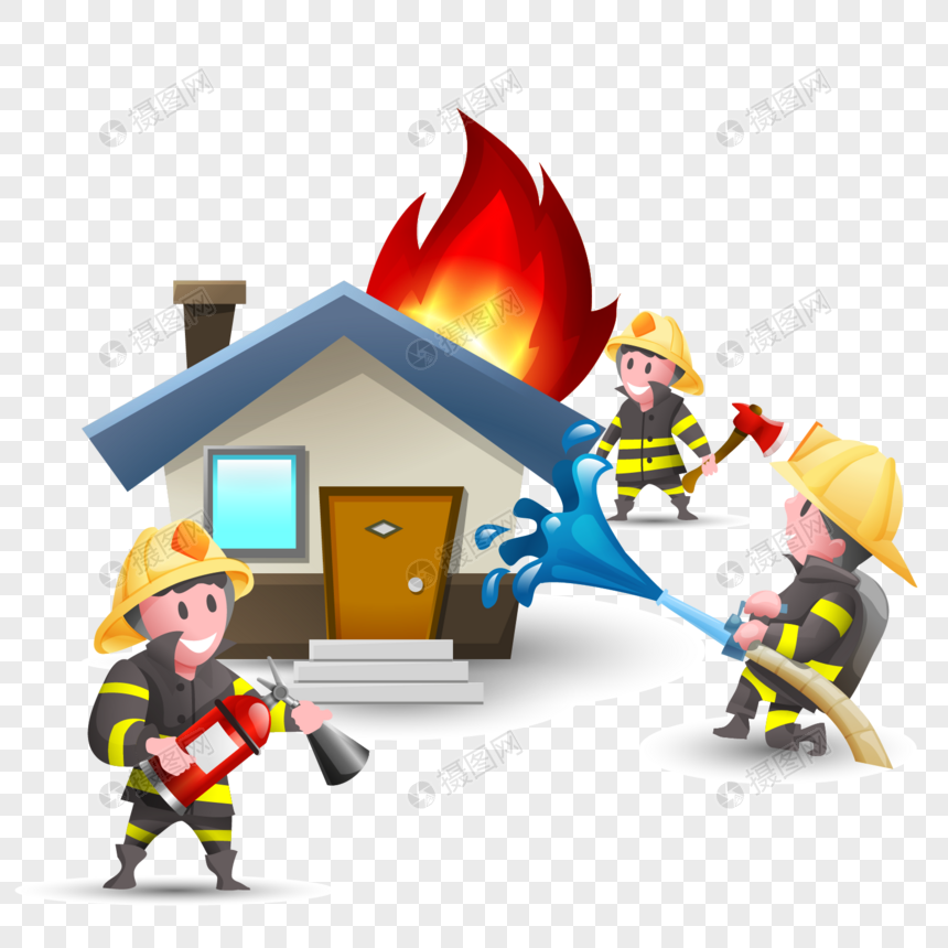 رجال الاطفاء ، رجال الاطفاء التوضيح قسم النار ، الكرتون اطفاء, شخصية