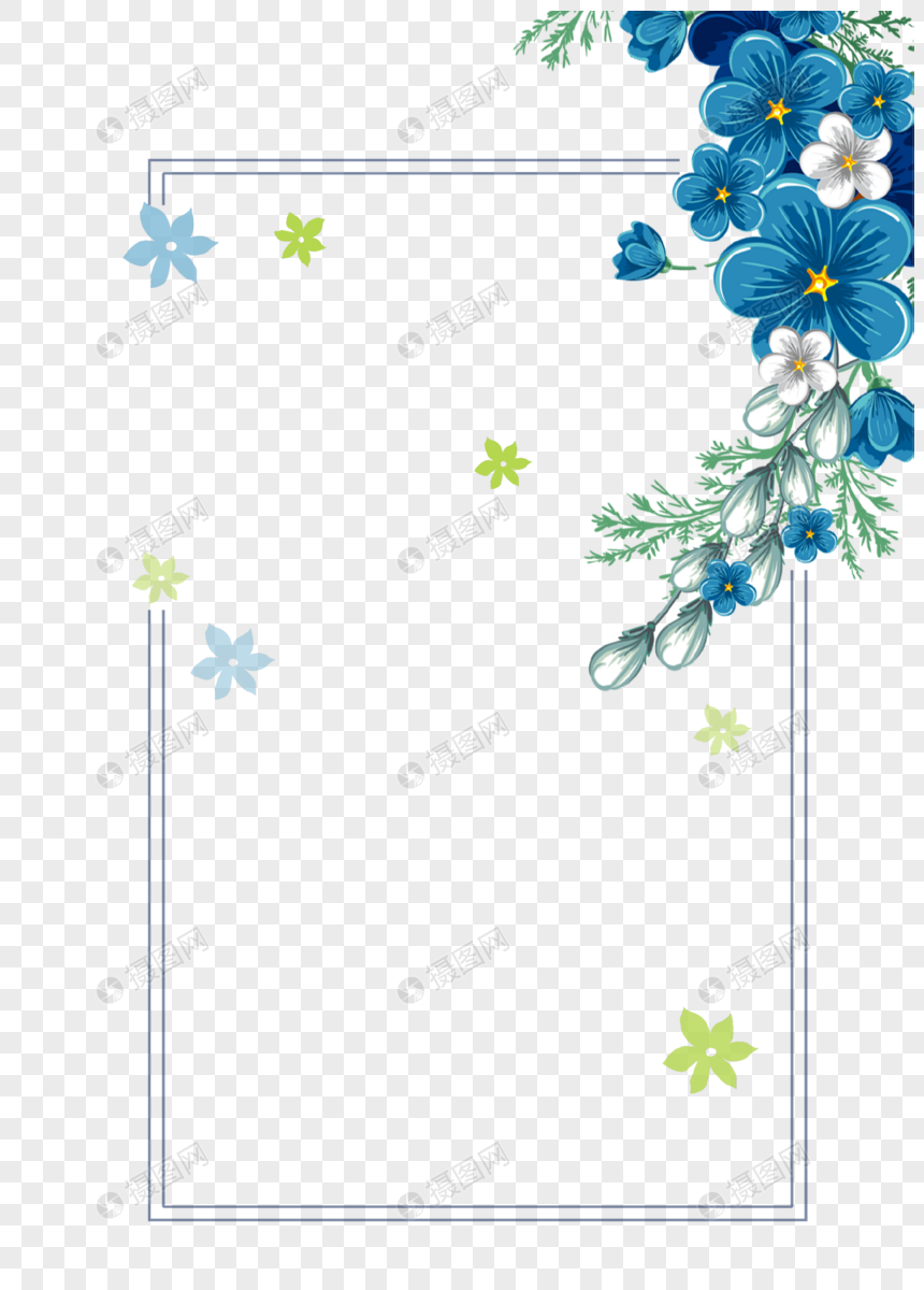 Blue and fresh petal border png image_picture free download 400857987 ...