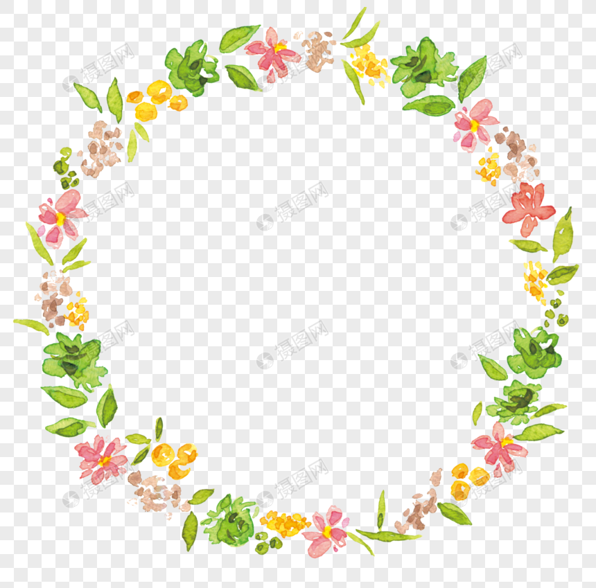 Round watercolor leaf border png image_picture free download 400900702 ...