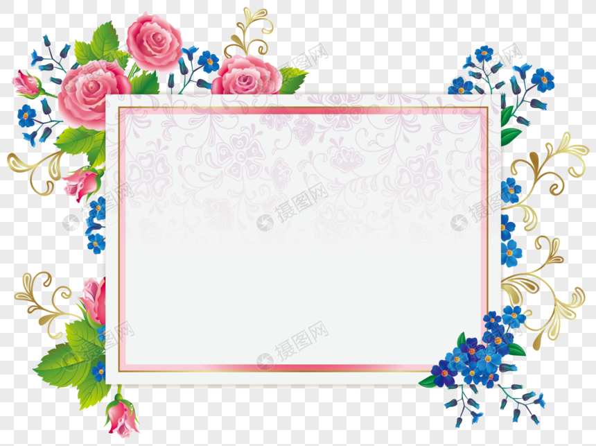 Spring flower border banner vector material png image_picture free