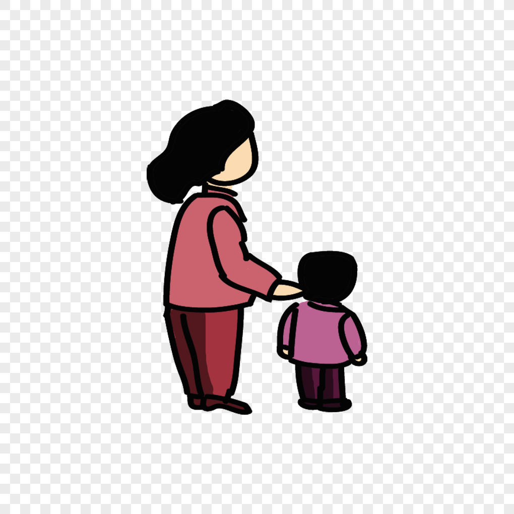 Adults And Children, Hand-painted Figures, Mother, Children PNG Image ...