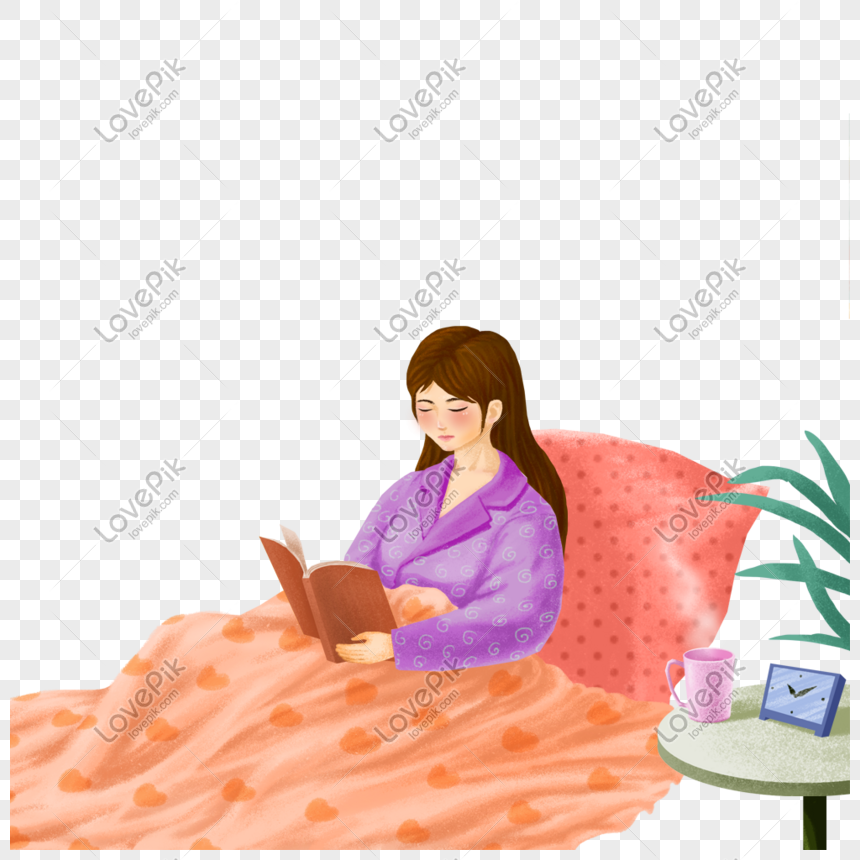 Hermosa Chica Leyendo Un Libro Imagenes De Graficos Png Gratis Lovepik