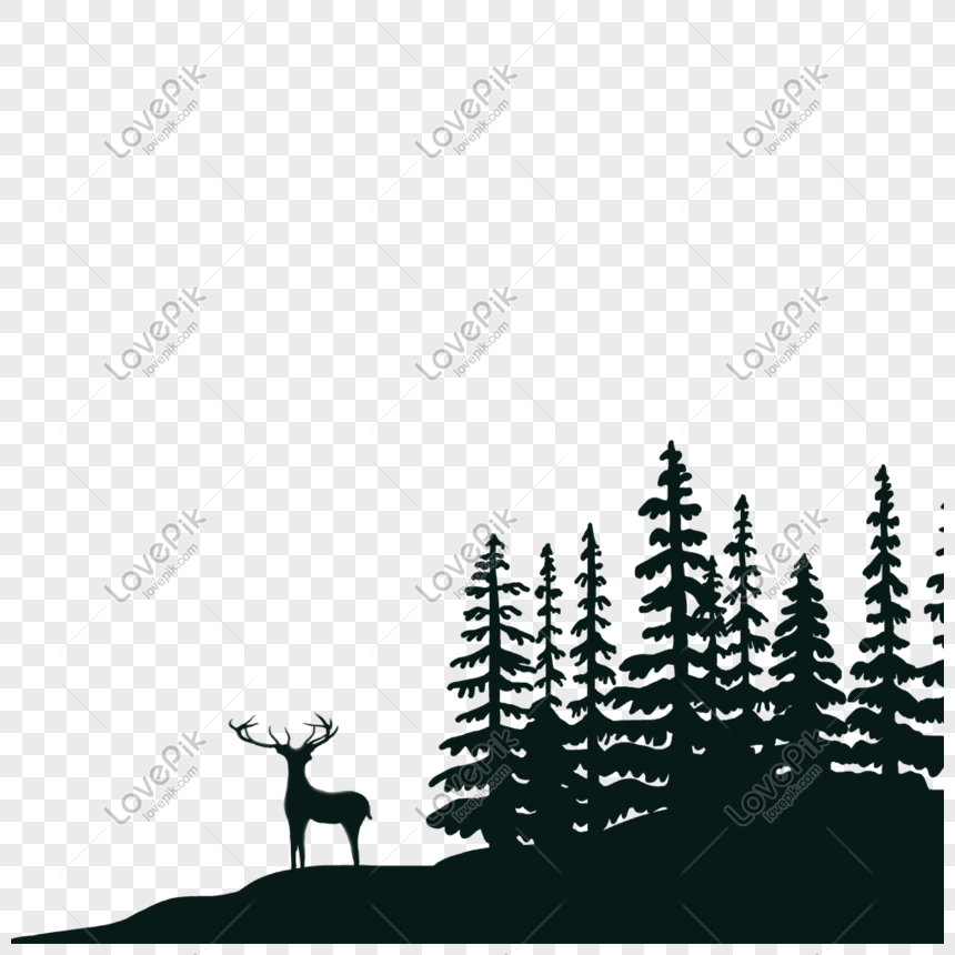 silhouette of deer in the forest png image picture free download 400974340 lovepik com deer in the forest png image picture