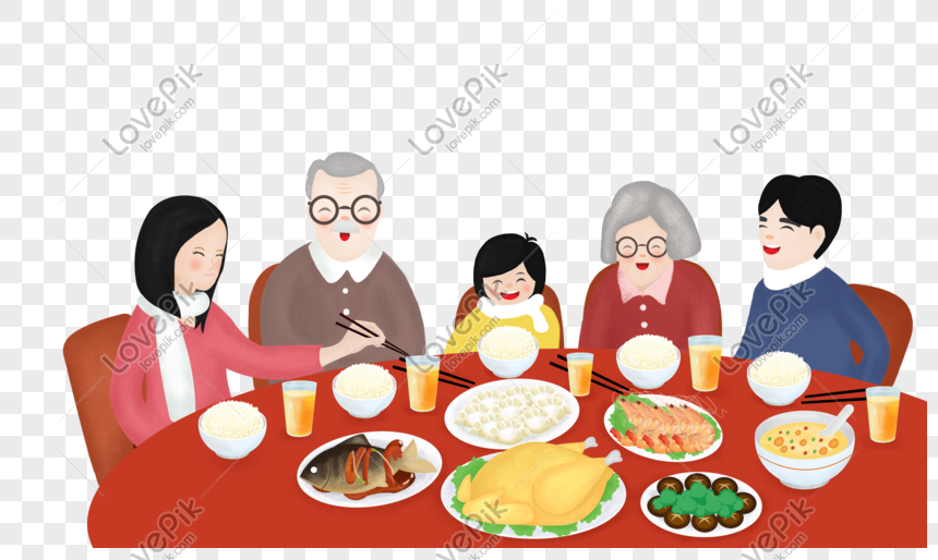 Family reunion dinner png image_picture free download 400990041_lovepik.com