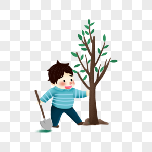 طفل يزرع شجرة