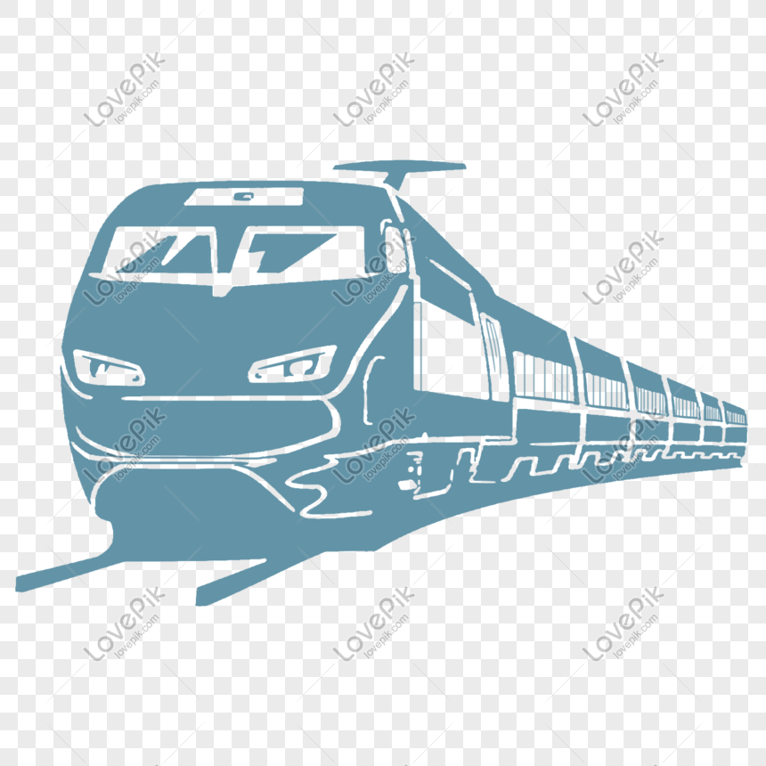 藍色火車剪影psd圖案素材免費下載 尺寸1500 1500px 圖形id Lovepik