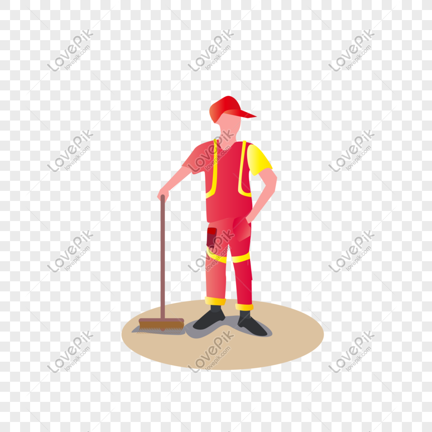 Flattened Vector Map Of Sanitation Workers PNG Image Free Download And ...