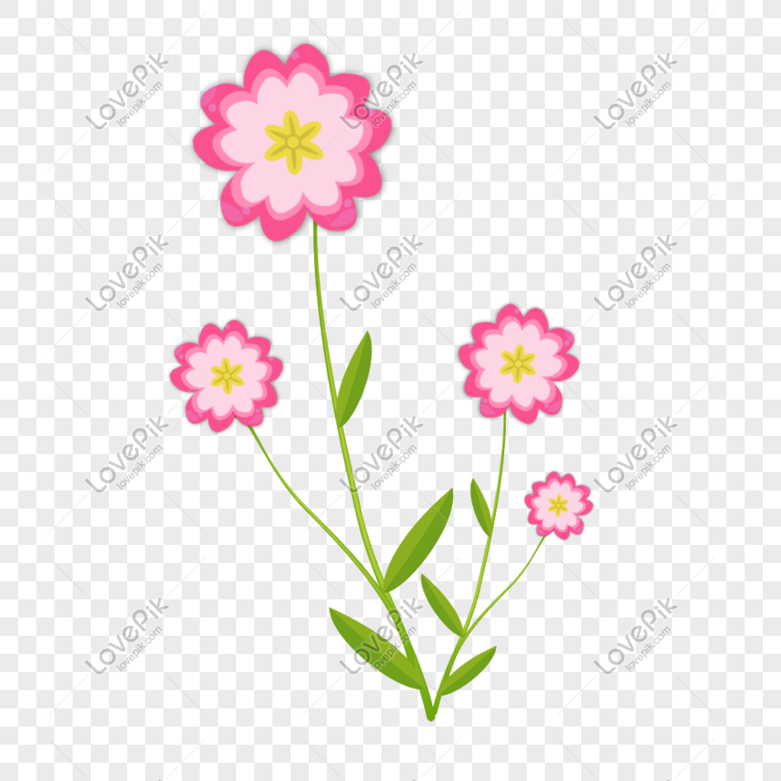 Cute Cartoon Spring Flowers PNG Transparent And Clipart Image For Free  Download - Lovepik | 401087606