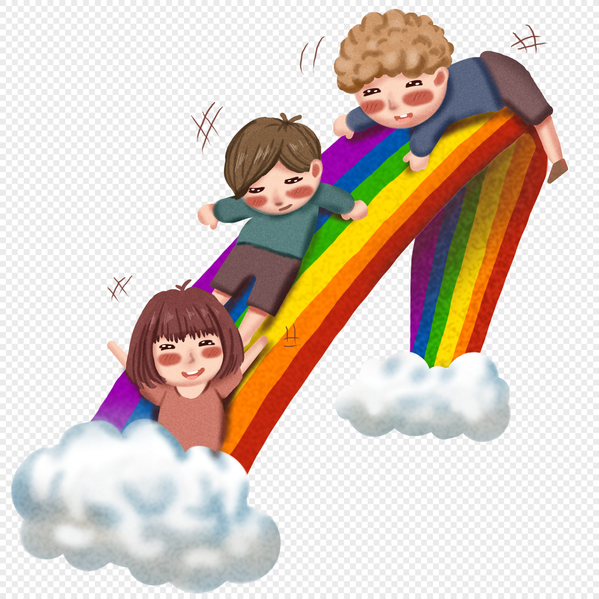 Children Playing On Rainbow Slides, Slide, Children Playing, Balloon ...