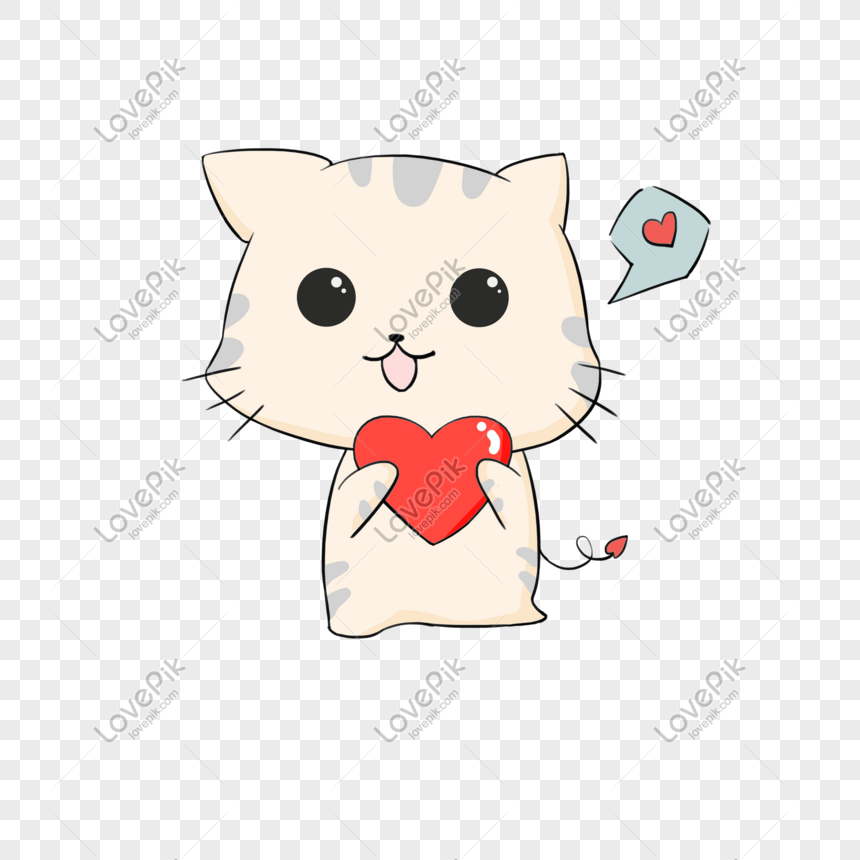 Cartoon Cute Cat Love Expression Kit PNG White Transparent And Clipart  Image For Free Download - Lovepik | 401092122