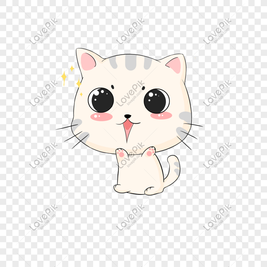 Cartoon Cute Cat Expression Kit Free PNG And Clipart Image For ...
