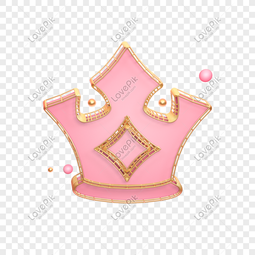 Pink Crown Decorative Illustrations PNG Image & PSD File Free Download ...