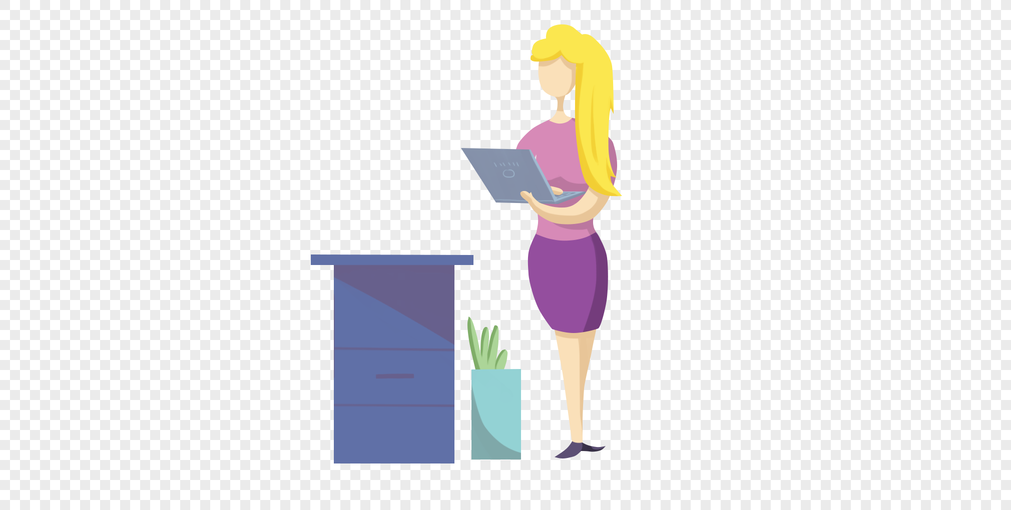 Lady Laptop PNG Images With Transparent Background | Free Download On ...