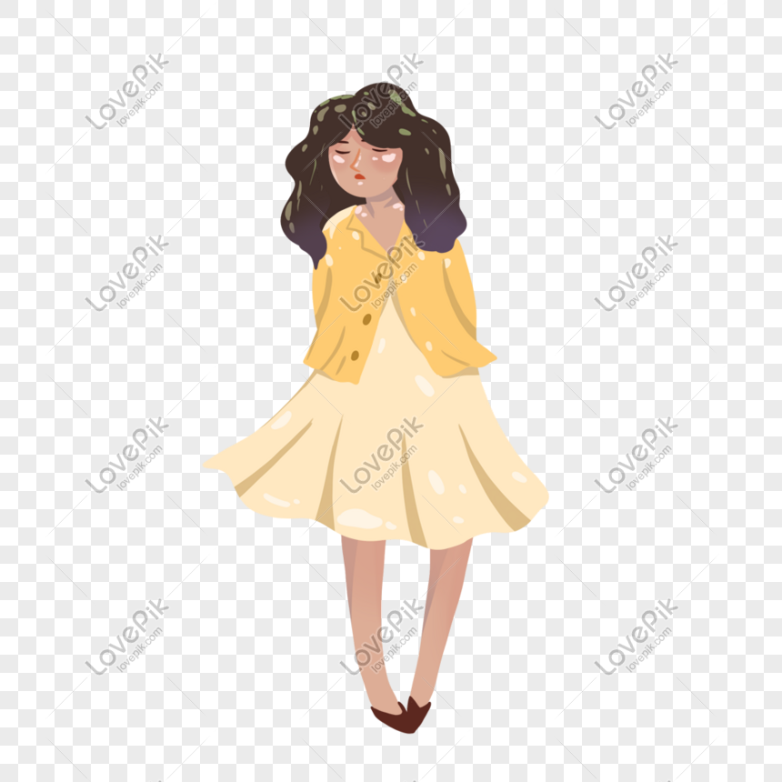 Summer Girls, Beige Dress, Girl White, Brown Dark PNG Image And Clipart ...