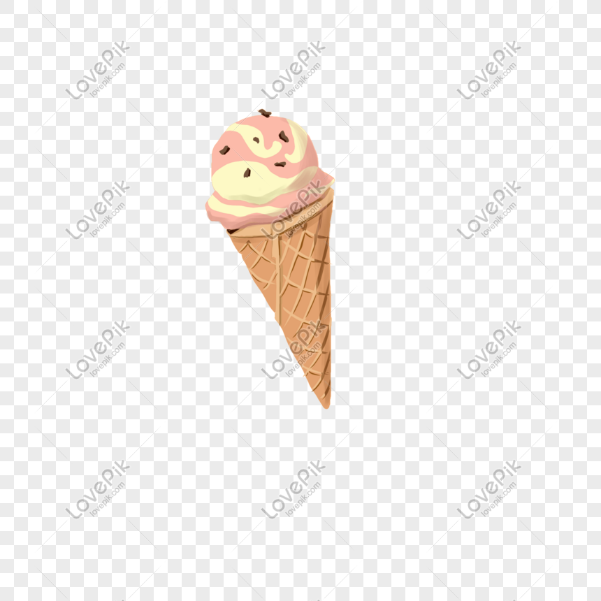 Creative Little Fresh Hand Painted Cartoon Ice Cream Cone Withou Png Image Psd File Free Download Lovepik 401113187