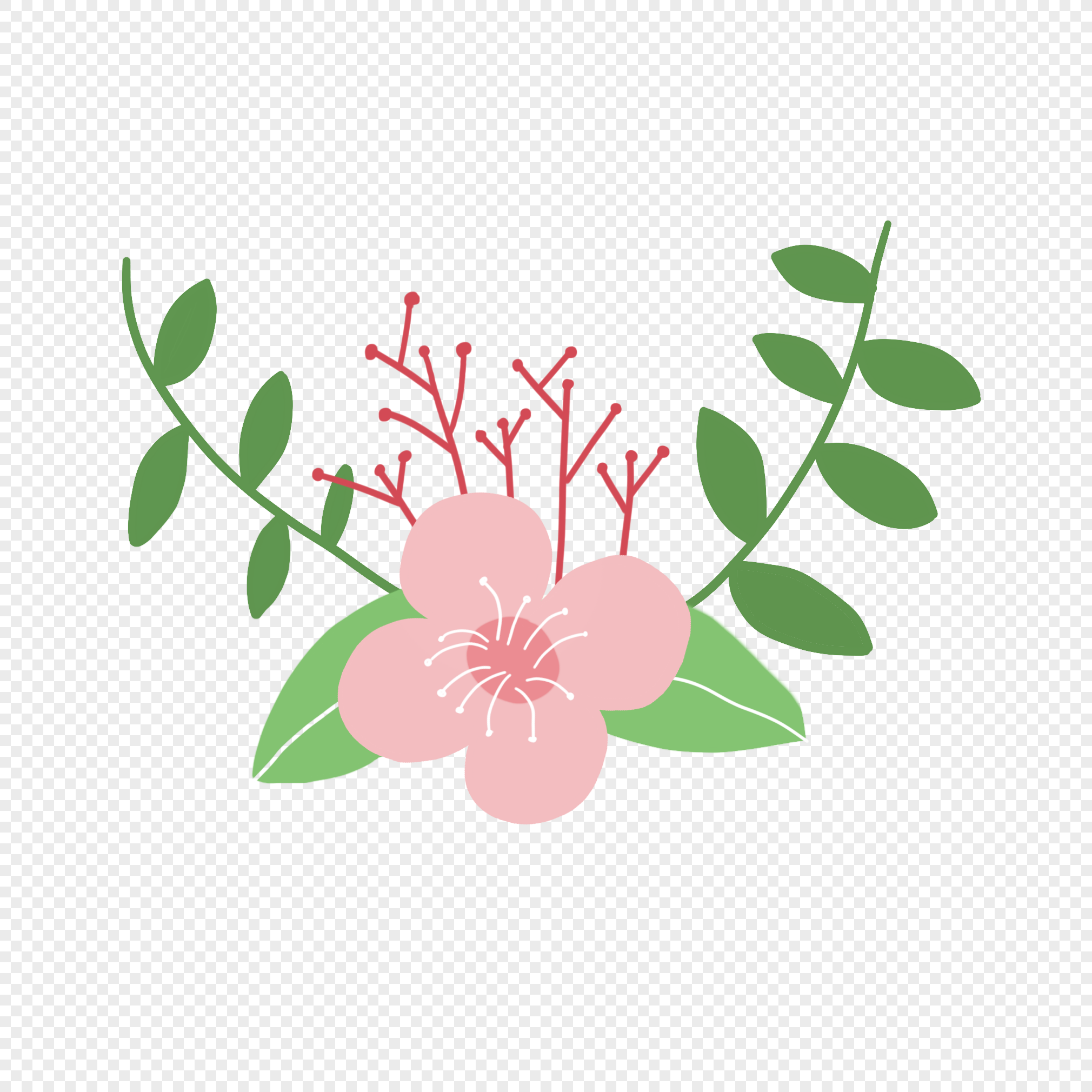 Flower Element, Small Flower, Leaves, Plant PNG Image Free Download And ...