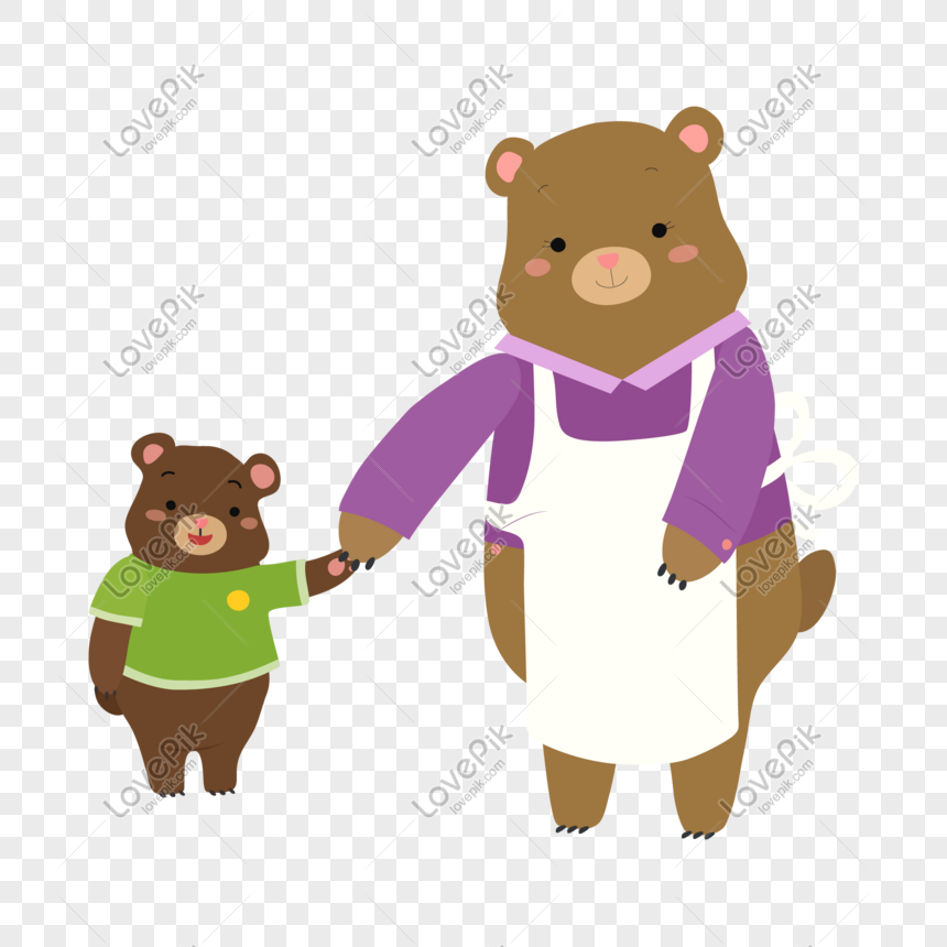 Hình ảnh Cartoon Mẹ Và Con Gấu Trang Trí Vật Liệu Mô Hình PNG Miễn ...