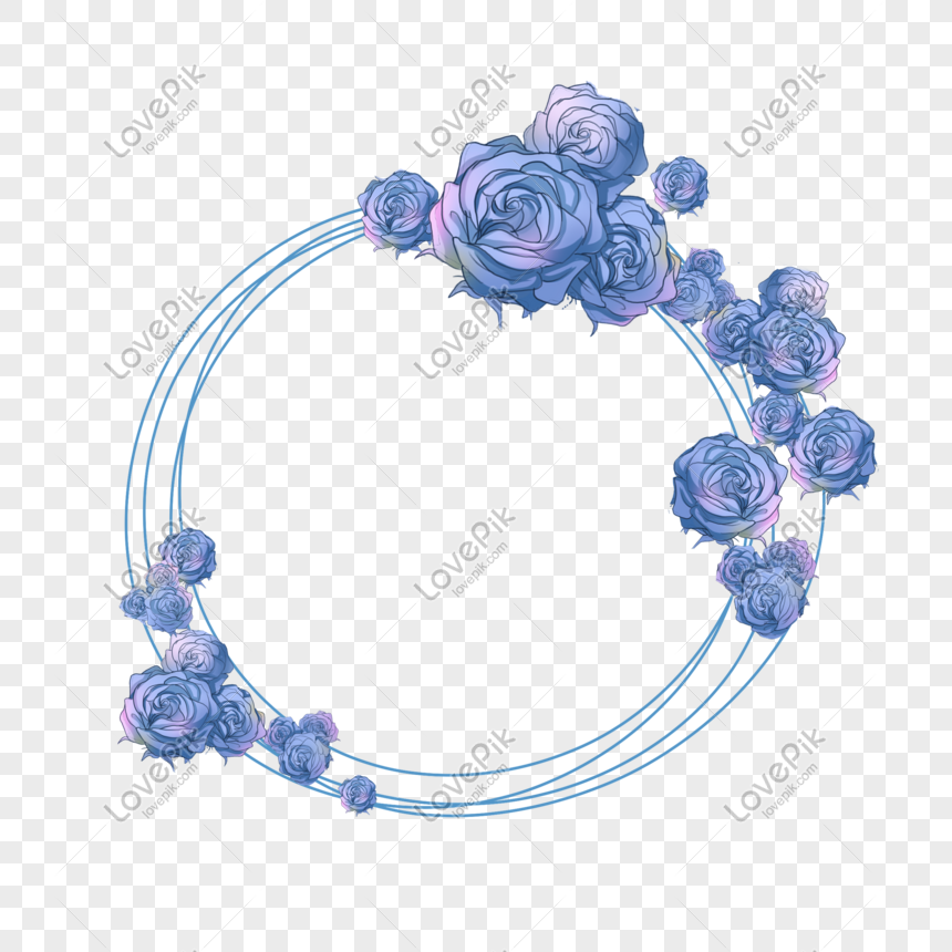 Borde Floral Azul PNG Imágenes Gratis - Lovepik