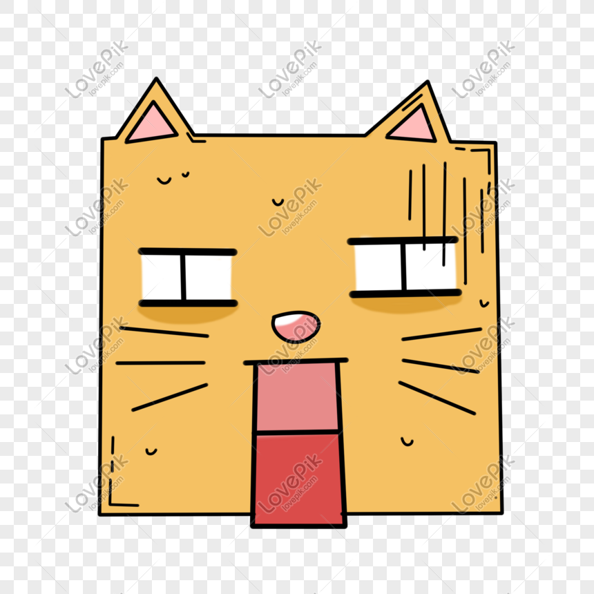 Cuadrado Gato Amarillo Dibujos Animados Aterrador Paquete De Exp PNG  Imágenes Gratis - Lovepik
