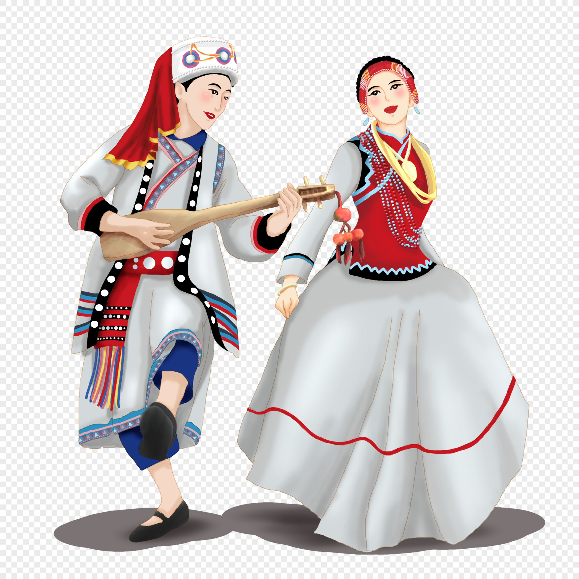 Чеченские танцы на прозрачном фоне