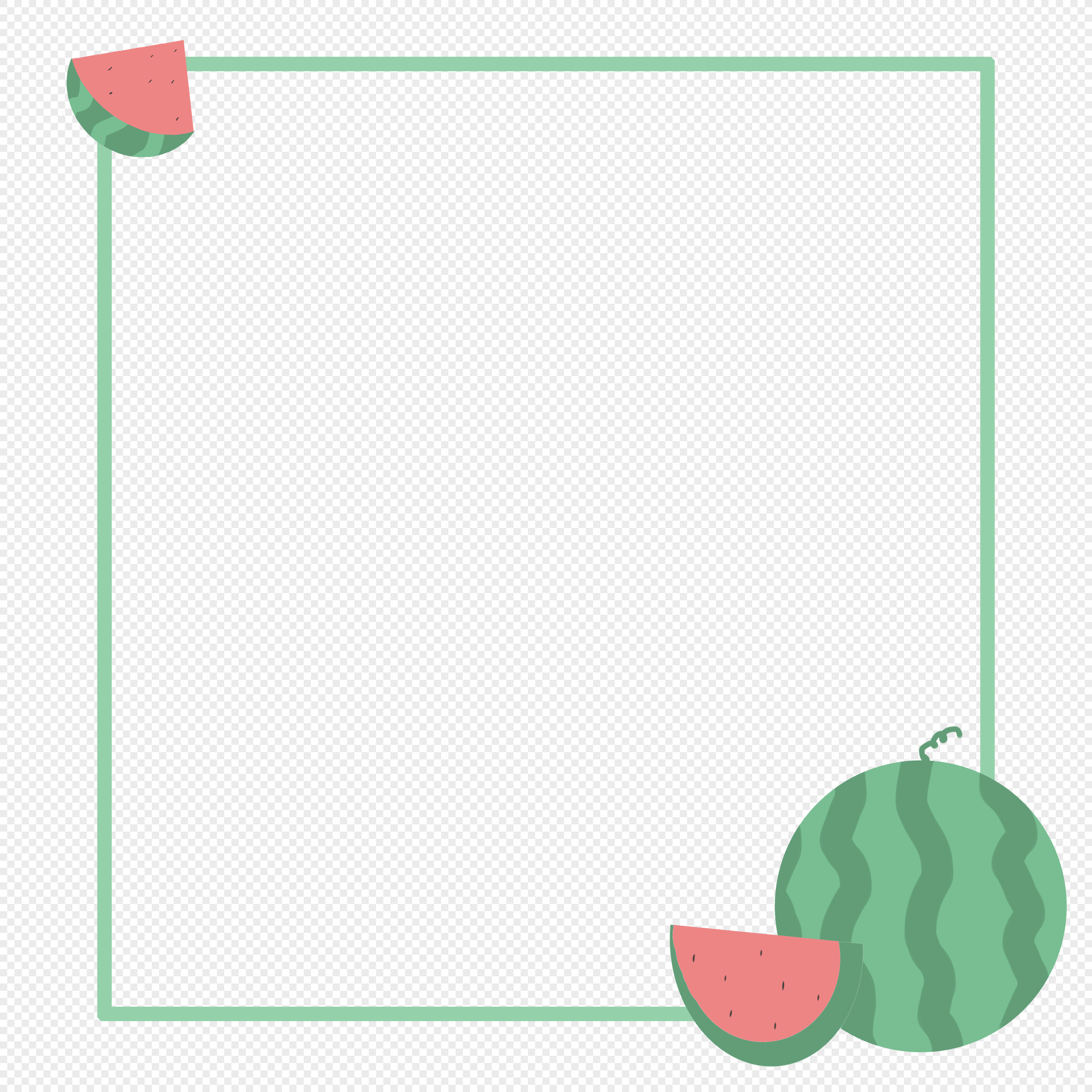 Watermelon Border, Watermelon Border, Early Summer, Watermelon PNG ...