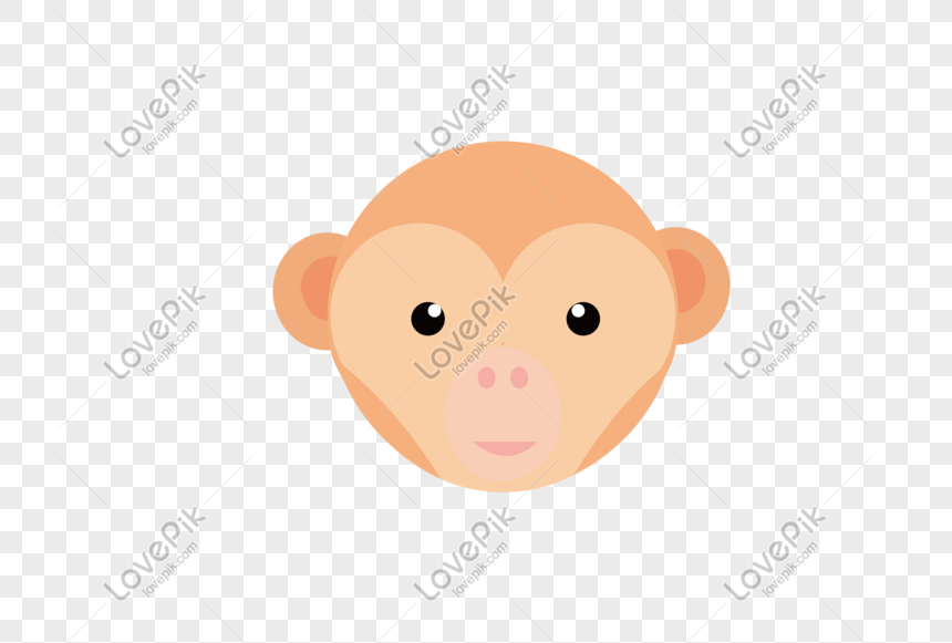Ai Vector Illustration Cartoon Cute Animal Head Baby Monkey Png Image Picture Free Download Lovepik Com