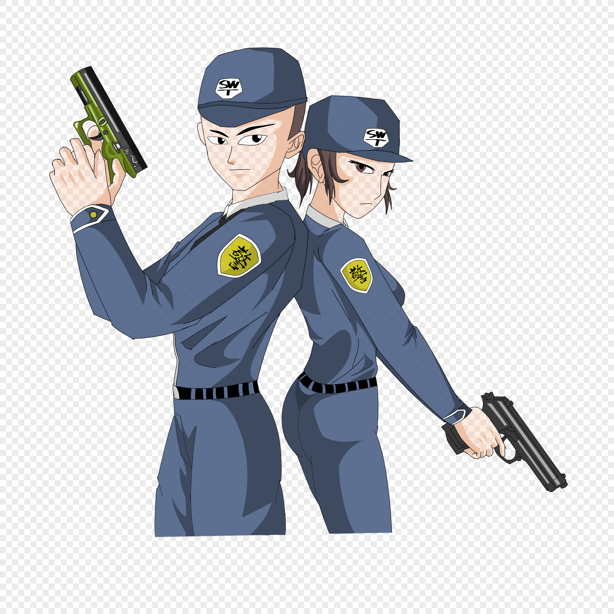 Трое полицейских рисунок