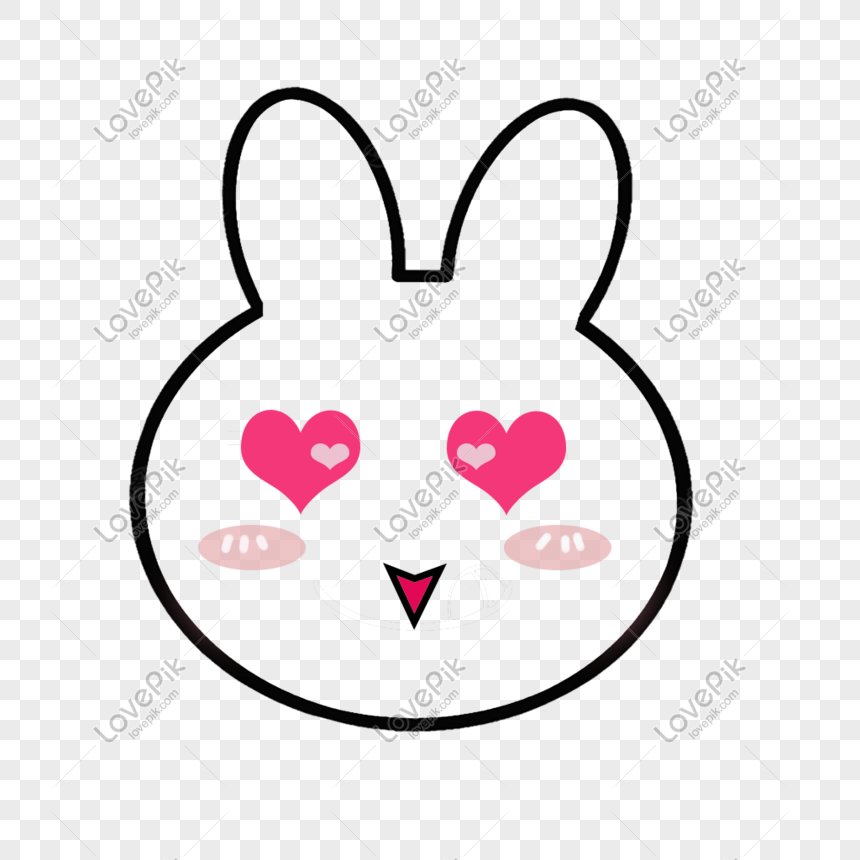 Ojos Dibujados A Mano Conejo De Dibujos Animados Lindo PNG Imágenes Gratis  - Lovepik