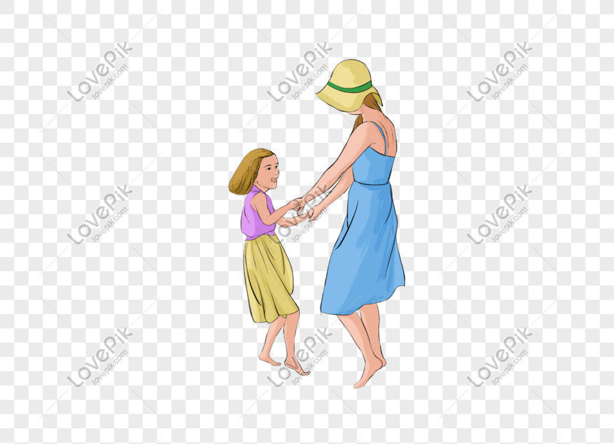 Mother And Daughter By The Sea Png Image Picture Free Download Lovepik Com