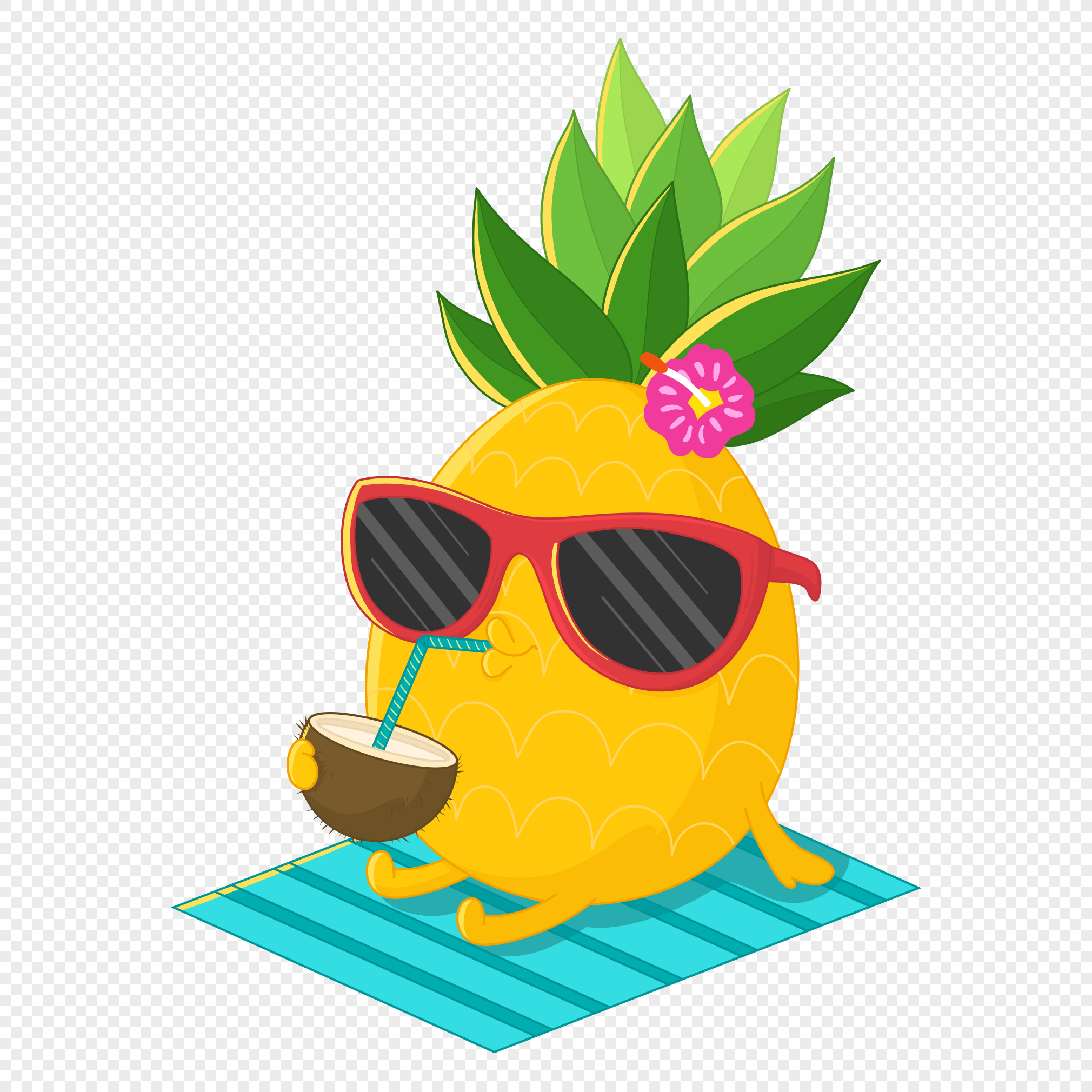 Pineapple SVG Pineapple Sunglasses SVG Pineapple Clipart Vector Files - 3D  STL Models for CNC Router and 3D Printers