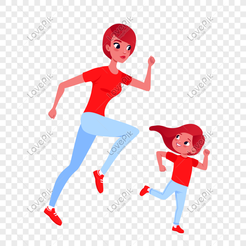 Mamá Y Niño Corriendo Elementos PNG Imágenes Gratis - Lovepik