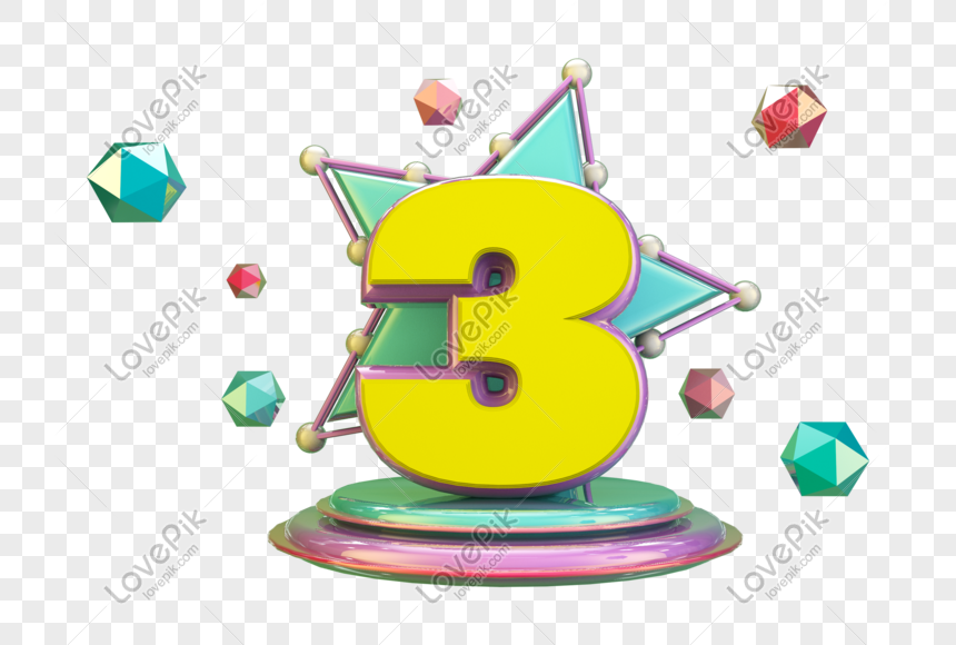 Cartoon Numbers 3 Images, HD Pictures For Free Vectors & PSD Download -  