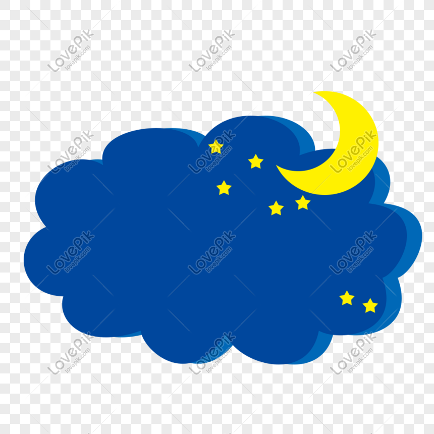 cartoon night clouds