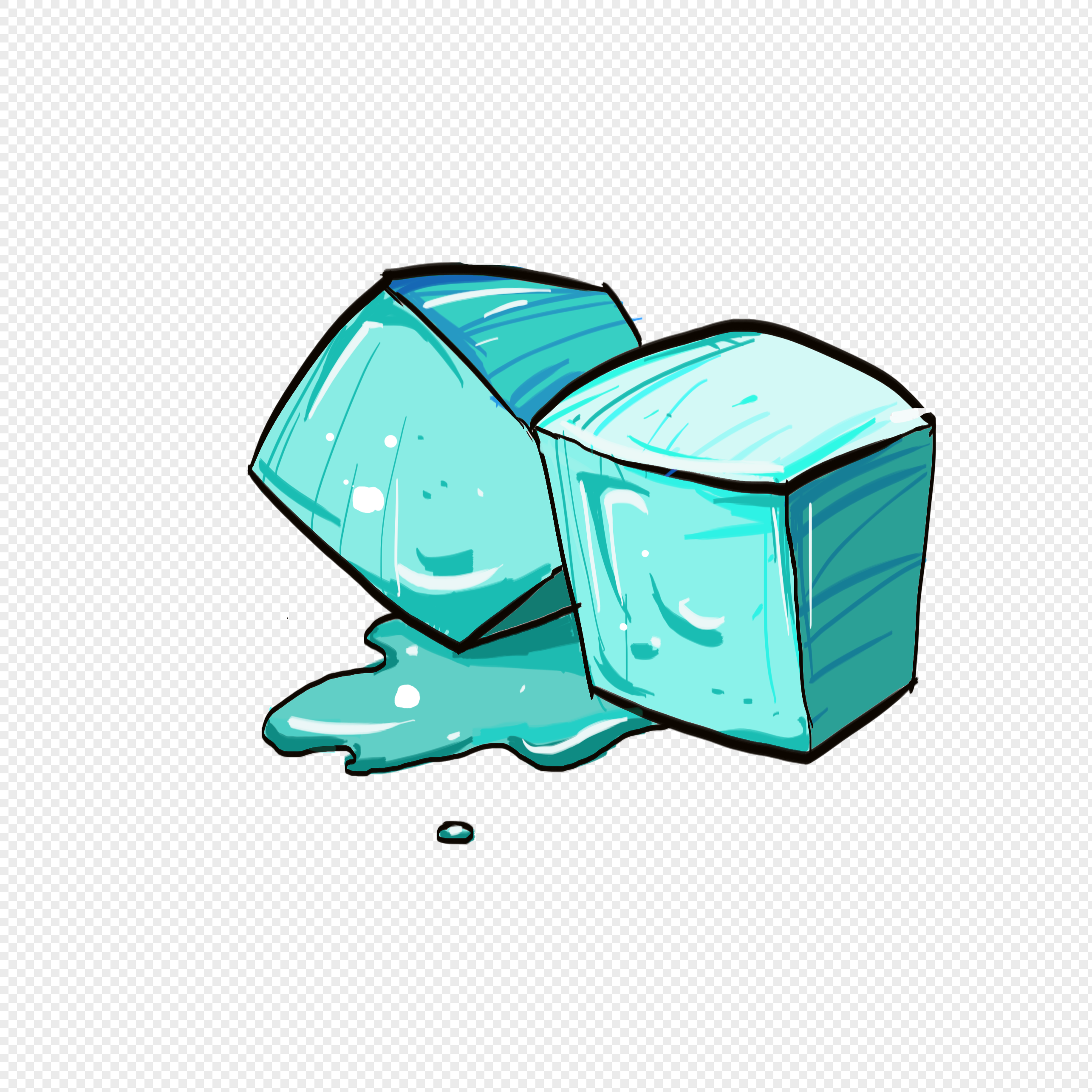 Кубик льда мультяшный