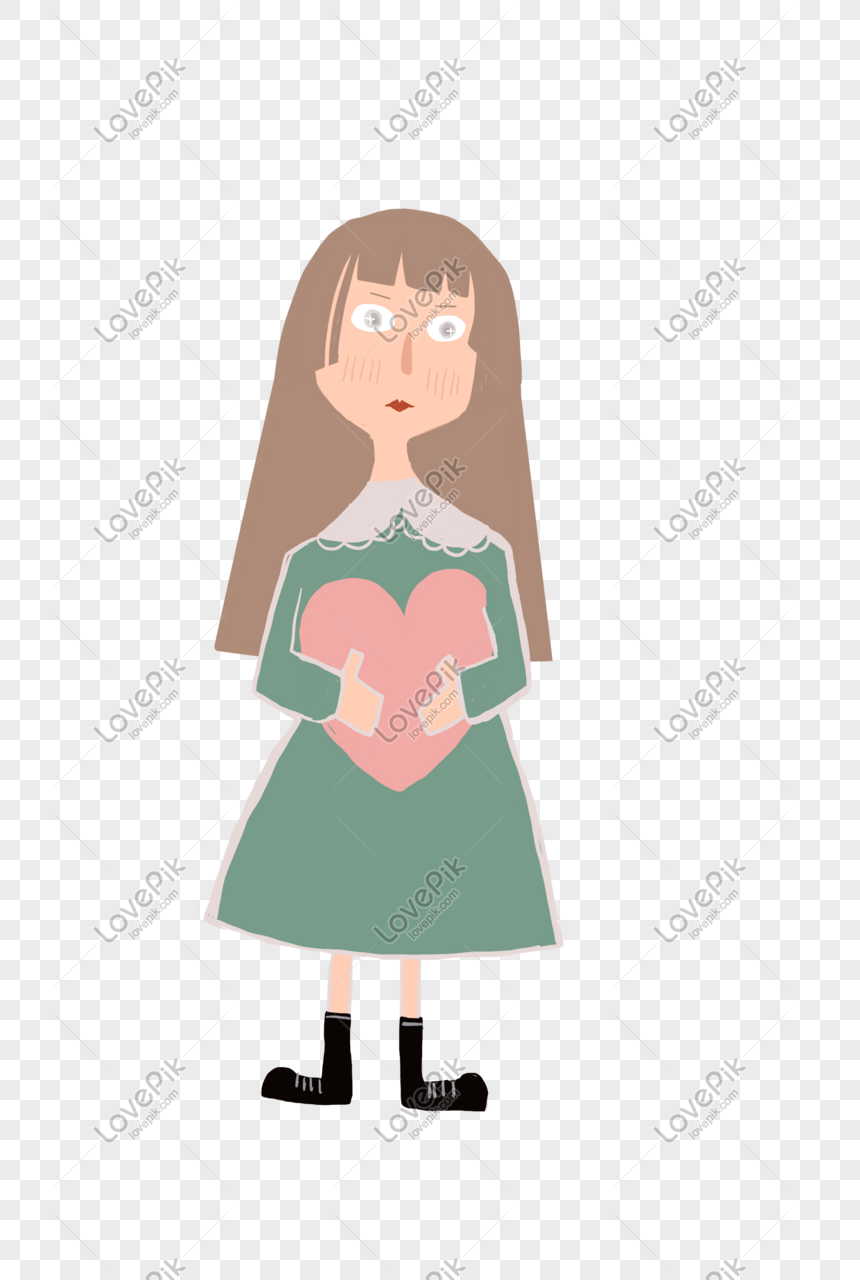長い髪のレトロな女の子を愛する手描きイラスト文字イメージ グラフィックス Id Prf画像フォーマットpsd Jp Lovepik Com
