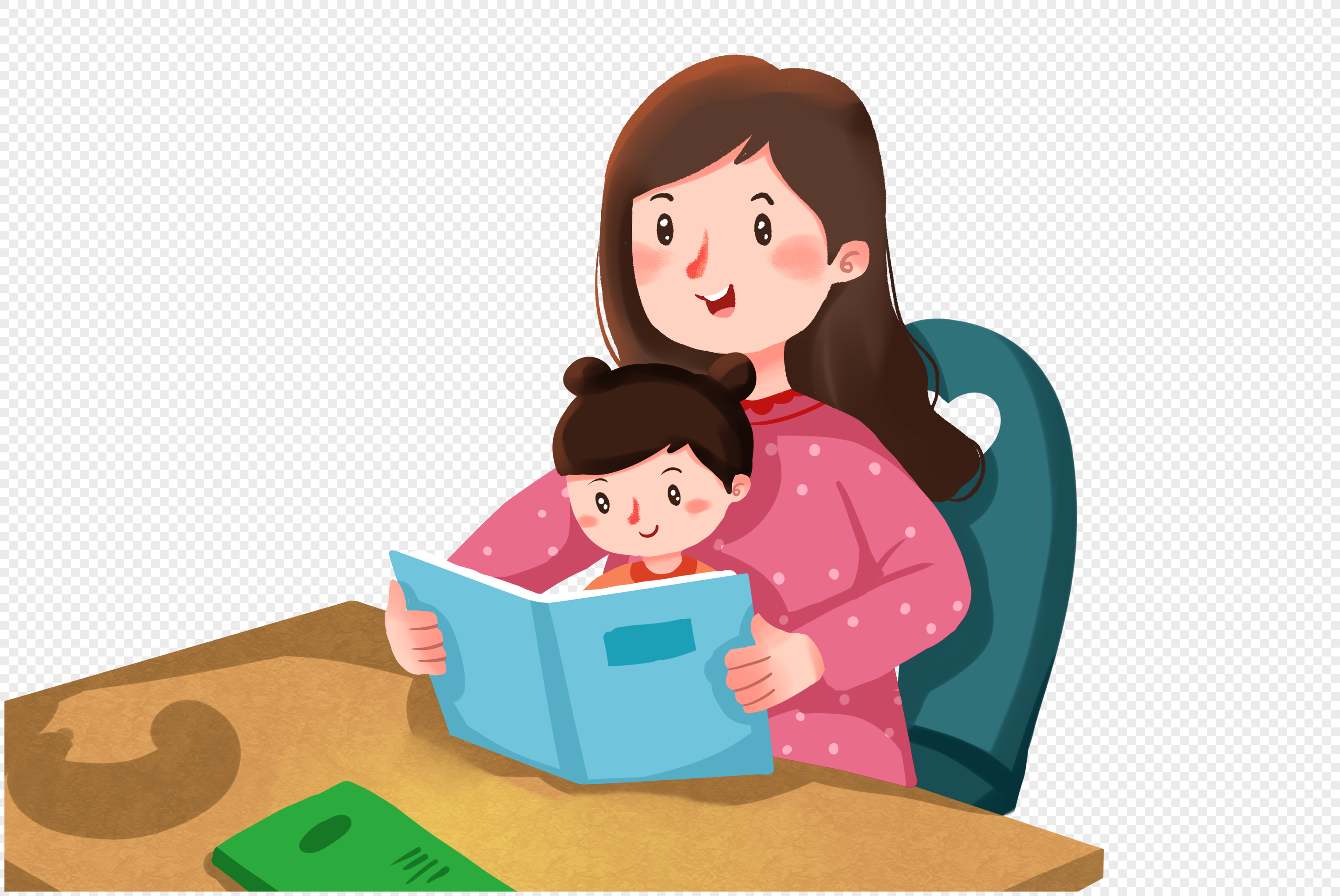 Мама с малышом чтение иллюстрация