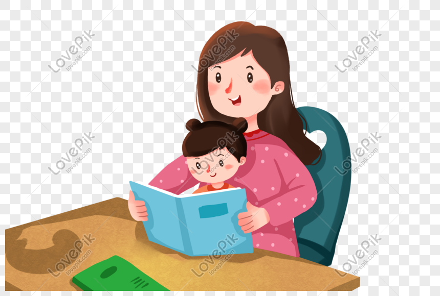 Mother Teaching Children To Read, Mother Teaching, Parent Teaching 