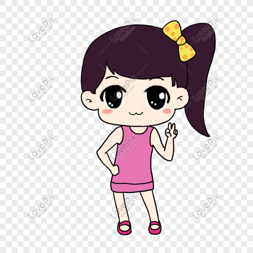 Teenage Hand Drawn Girl Elements Picture PNG Free Download And Clipart ...