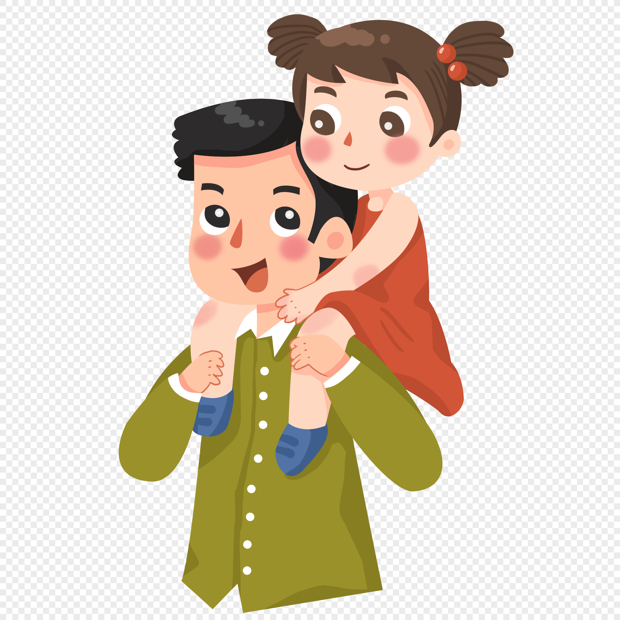 Cartoon Style Cute Style Father Strong Father, Superman, Superman Father, Son PNG and Vector ...