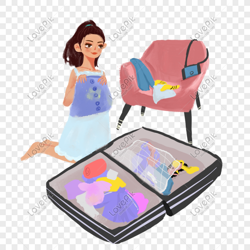 休日満載荷物旅行旅行休日リラックスイラスト女の子スーツケースソファイメージ グラフィックス Id Prf画像フォーマットpsd Jp Lovepik Com