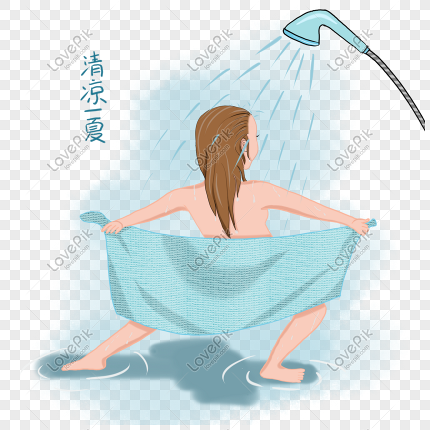 夏のクールな女の子のシャワー人格手描きイメージ グラフィックス Id Prf画像フォーマットpsd Jp Lovepik Com