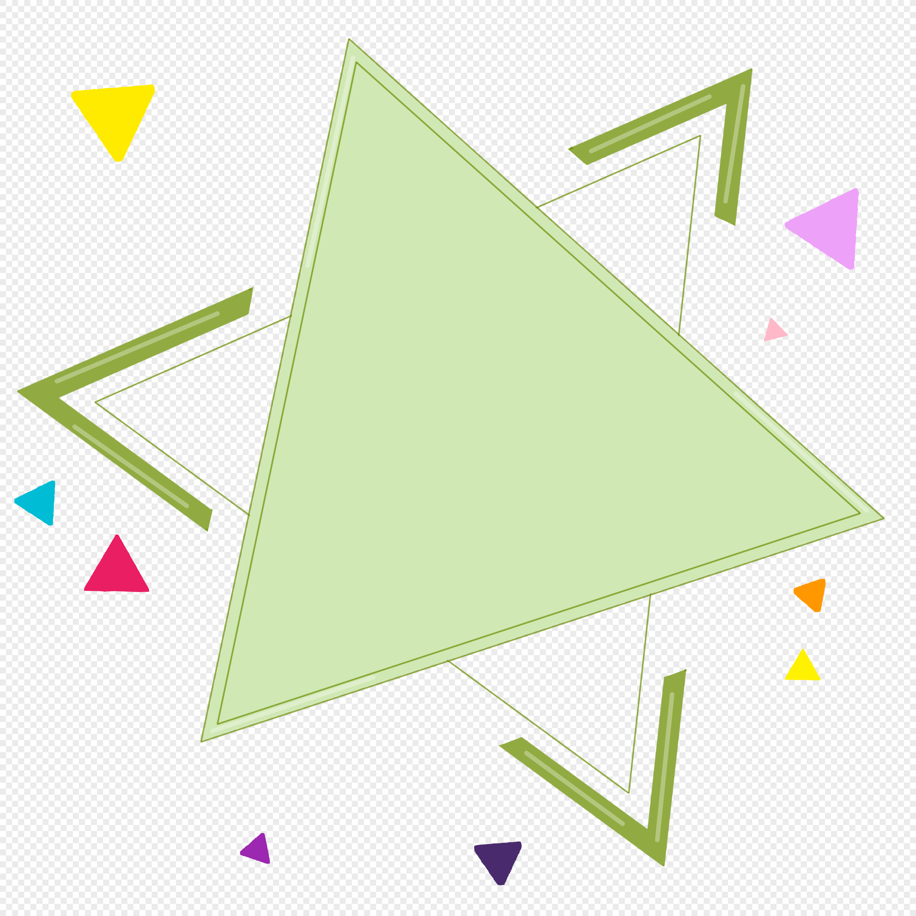 Green Triangle Border PNG Images With Transparent Background | Free ...