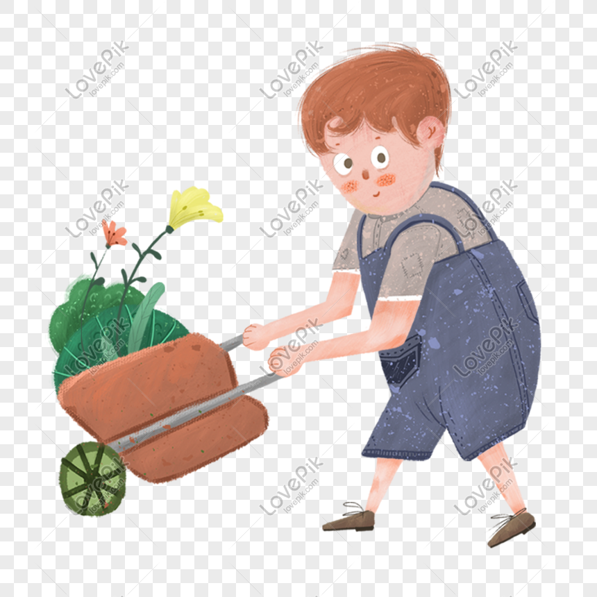 Boy Pushing A Flower Png Image Picture Free Download 401225391 Lovepik Com