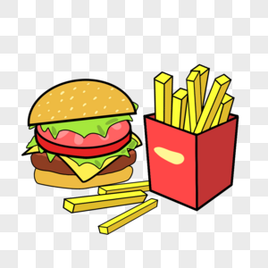 animated burger and fries