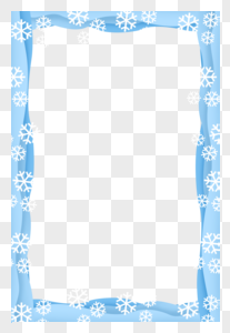 Winter blue snowflake border png