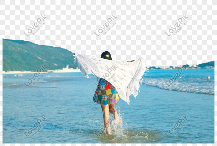 girl walking on beach