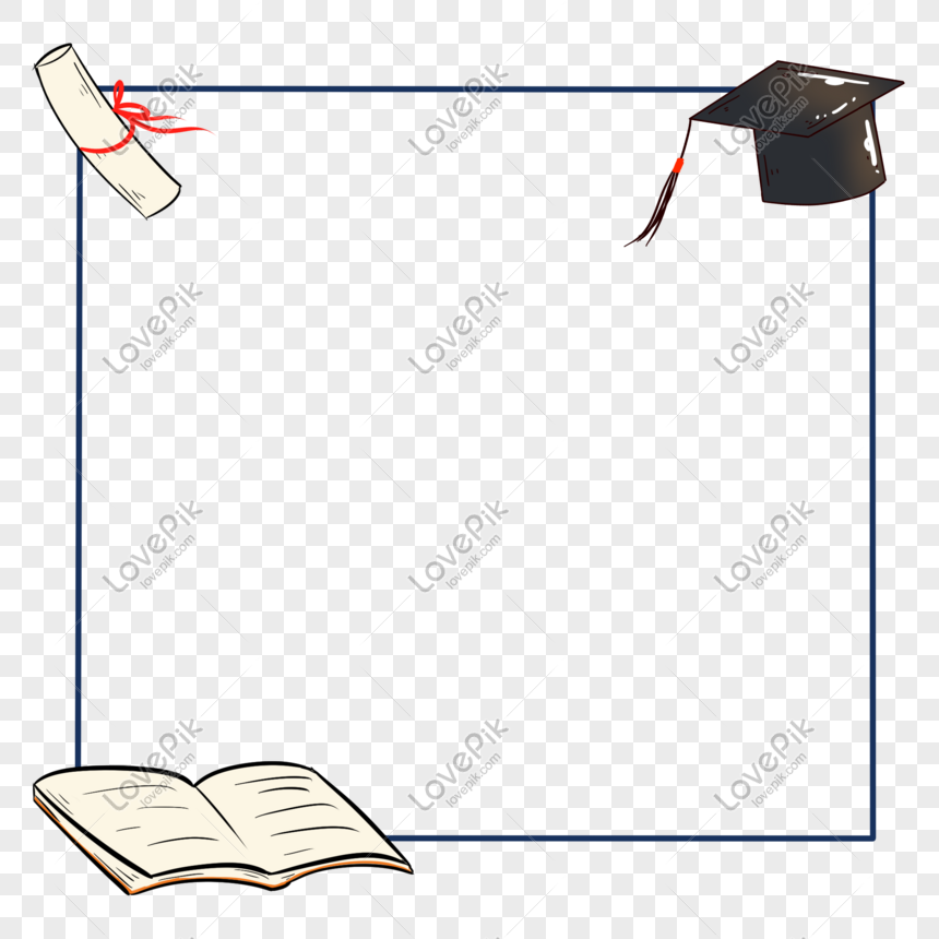 Graduation Season Border, Graduation Background, Book, Graduation PNG ...