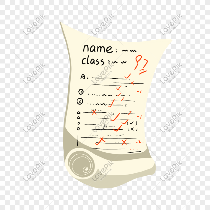 Cartoon Exam Paper PNG Image And Clipart Image For Free Download - Lovepik  | 401251538