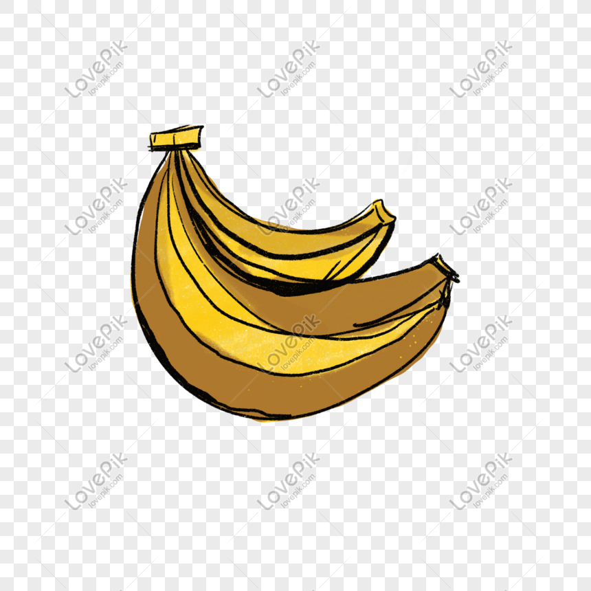 Tangan Dicat Buah Pisang Pisang Pisang Gambar Unduh