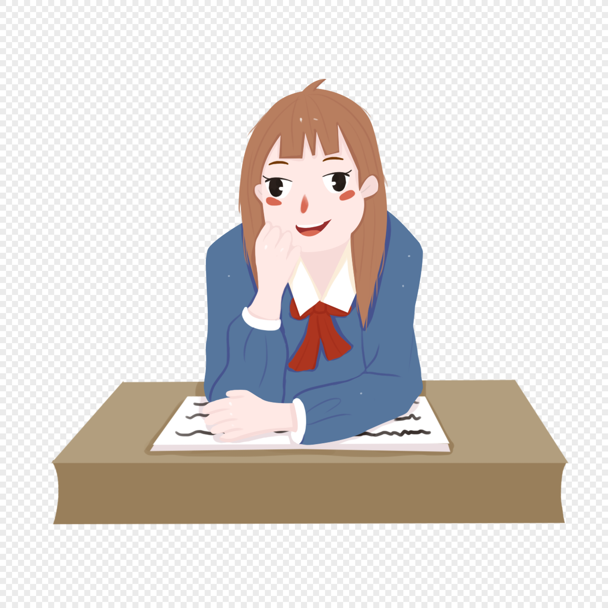 Beauty Student Character PNG Transparent Background And Clipart Image ...